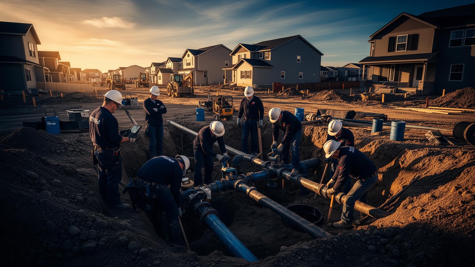 Black Water Plumbing team working on site